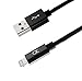 [Apple MFI Certified] Akiko Cable Black 2M (6.3FT SIX FEET) w/ Aluminum Head Lightning 8-Pin to USB Charger and Data Sync Cable Made for iPhone 6 6s Plus 5S 5C iPad Mini Air iPod - Compatible w/ iOS 8