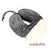 ROULER Neck Pillow-Memory Foam Airplane Travel Pillow - with Eye Mask, Earplugs and A Travel Pouch Included (Grey)