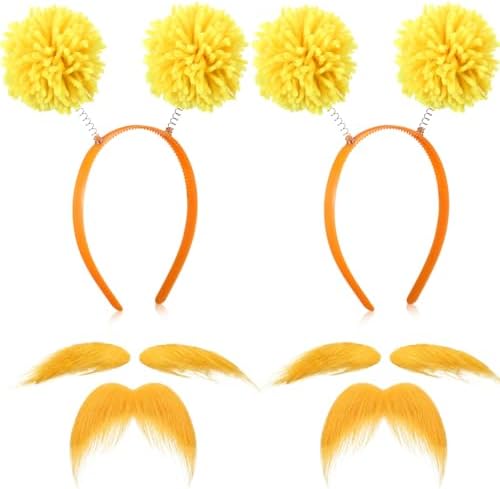 Bigote Y Cejas Amarillos De Halloween – Accesorio De Cosplay Realista Con Autoadhesivo, Ligero Y Portátil, Para Adultos Y Niños, Fiestas Y Sesiones De Fotos