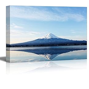 Canvas Prints Wall Art - an Inverted Image of Mt Fuji | Modern Wall Decor/Home Decoration Stretched Gallery Canvas Wrap Giclee Print. Ready to Hang - 12" x 18"