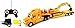 Heavy Construction Semi Trailer Remote Control RC Semi-Truck Ready To Run RTR w/Removable Toy Excavator, Barrels (Colors May Vary)