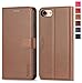 TUCCH Case Wallet for iPhone SE 2022 5G/Phone 7/8/SE 2020, PU Leather Flip Folio with Card Slot Stand Magnetic TPU Shockproof Inner Shell Compatible with iPhone 7/8/SE2/SE3, Light Brown