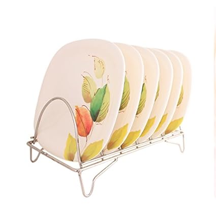 WHITE GOLD Melamine Square Shape Deco 8 INCH Half Quarter Plate Crockery SR008 - Leaf (6 Pcs)