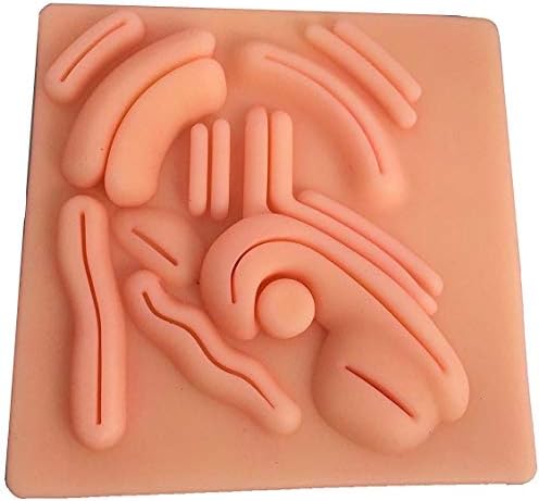Doc Tools Pocket Size Single Layer Suture Pad Skin with 12 Wounds Silicone 6‘x6'inch on Sturdy Acrylic Base for Added Strength for Doctors Medical Students Vets Nurses Trainees Students Durable