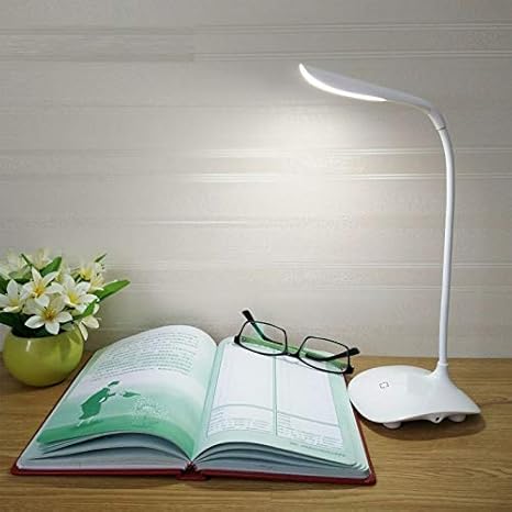 SaleOn LED Touch On/Off Switch Desk Lamp/Student Study Reading Dimmer Rechargeable Led Table Lamps(White)-761