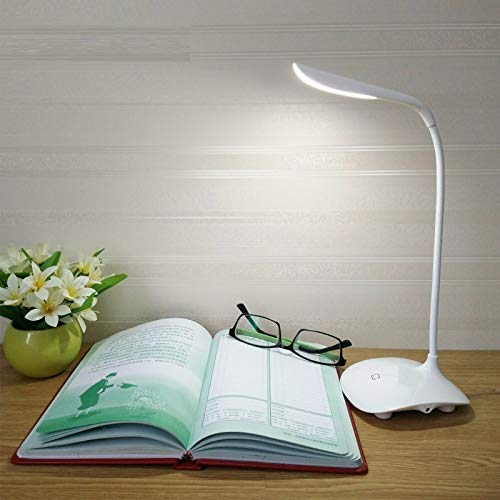 SaleOn LED Touch On/Off Switch Desk Lamp/Student Study Reading Dimmer Rechargeable Led Table Lamps(White)-761