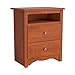 Prepac Sonoma 2 Drawer Nightstand: Elegant Bedroom Furniture, Bedside Table with Open Shelf, 23.25