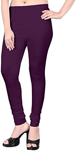 Italy Fashion Women's Cotton Spandex Jersey Leggings (MEDIUM, PURPLE)
