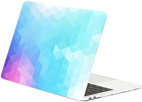 Unik Case - Purple Light Blue Gradient Ombre Triangular Galore Graphic Rubberized Hard Case Cover for MacBook Pro 13-inch A1706 with Touch Bar / A1708 without Touch Bar ( Release Oct 2016 )