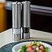 Battery Powered Brushed Stainless Steel Salt, Pepper, or Spice Mill | One Touch Automatic Battery Powered Pepper Grinder | Single Pepper Mill