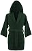 Boys Terry Hooded Bathrobe 100% Cotton Made in Turkey (Large, Green)