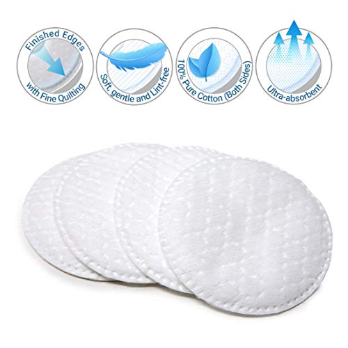 ForPro Premium Stitched Cotton Rounds, 100 Pure Cotton Pads for