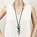Charm Dangling Sugar Skull Pendant Long Necklace 30 inch (Patina)
