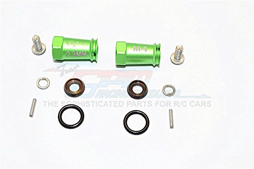 Axial SCX10 II (AX90046) / HPI Venture FJ Cruiser Upgrade Parts Aluminum Wheel Hex Adapters (4mm Hole & 23mm Width) - 1Pr Set Green