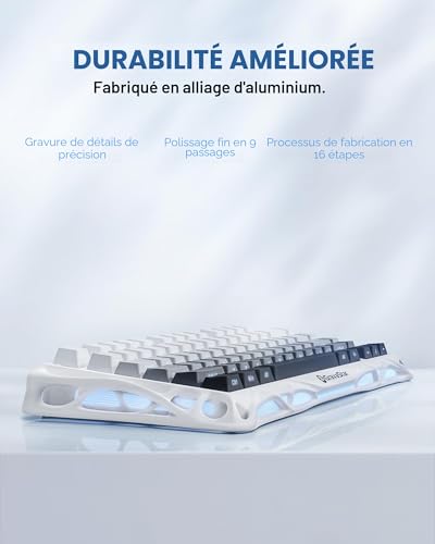GravaStar Mercury K1 Mechanical Gaming Keyboard with BT5.0/2.4G/Type-C, 75% Gasket RGB Backlit Gamer Keyboard, Pre-Lubricated Linear Switches QWERTY Compatible