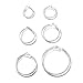 IBLUE Jewelry Women's Gold Silver Hoop Earrings 6 Pairs a Set