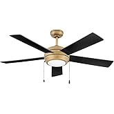 Hinkley Croft 52" Indoor Ceiling Fan with Light, Pull Chain Operation, Reversible Wooden Fan Blades, Integrated LED, Heritage