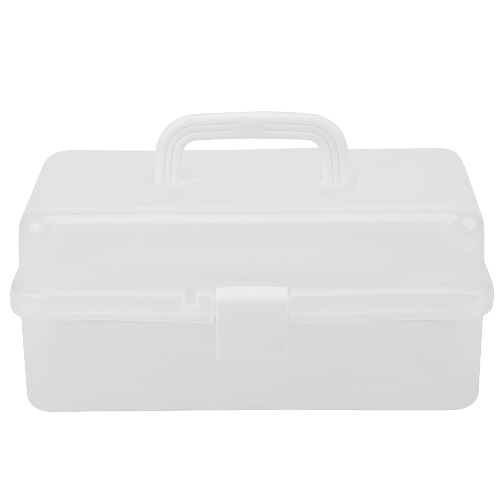 Three Layers Storage Case Box Tool Organizer Container Holder with Handle(Transparent)