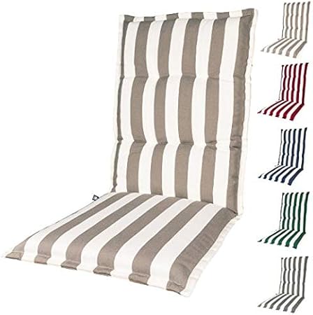 Amazon De Kopu Auflage Fur Hochlehner Mila Taupe Polster Fur Gartenstuhle Taupe Garten Kissen 125 X 50 Cm 5 Gestreifte Robuster Schaumstoff Fur Zusatzlichen Komfort