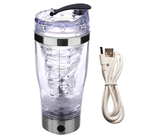 USB Rechargeable Protein Shaker Mixer - Portable Electric Hand Vortex Mixer Bottle - BPA-free, lithium-ion battery - Powerful Convenience - this Powerful Shaker Recommended for Structuring Water.