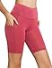 BALEAF Women’s 8″ High Waist Biker Workout Yoga Running Compression Shorts Side Pockets Coral Size Lthumb 1