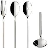 Villeroy &amp; Boch New Wave Serve Set, 18/10 Stainless Steel, 4-Piece, Silver