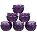 Beauticom 10G/10ML Frosted Container Jars with Inner Liner for Scrubs, Oils, Salves, Creams, Lotions, Makeup Cosmetics, Nail Accessories, Beauty Aids - BPA Free (6 Pieces, Purple)