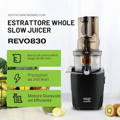 Kuvings - Juice extractor REVO830 - Double mouthpiece, automatic cutting system - Black