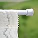 Ioffersuper Carbon Steel Adjustable Rod Tension Bathroom Curtain Extensible Rod Hanger 55-90cm