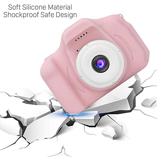 Kids Camera for 3-8 Year Old Toddler Childrens Digital Camera Mini Rechargeable Shockproof Video Camcorder Gifts with 32GB Memory Card for Birthday-Pink