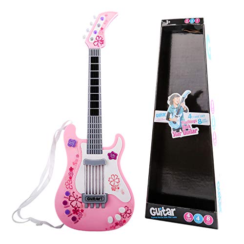 M SANMERSEN Kids Guitar for Girls Boys, Kids Toy Guitar, Pink Guitar Musical Instruments Birthday Gift Party Favor for Kids