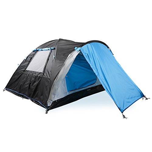 Two Person Camping Tent with Vestibule, 2 People Waterproof Backpacking Tent for Outdoor Travel Camping Hiking, 3 Seasons Double Layer Waterproof Outdoor Shelter Tent House for Family