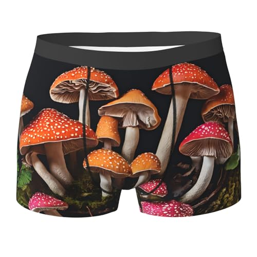 SYHEART Mushroom Print Men'S Boxer Briefs With Elastic Comfort Fit Design For All-Day Wear