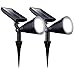 2 Pack Upgraded Outdoor Solar Spot Lights - Waterproof Adjustable Yard Lights Solar Landscape Lights for Outdoor Garden Pathway Driveway Lawn Walkway Lighting Illumination, Auto On/Off Bright White