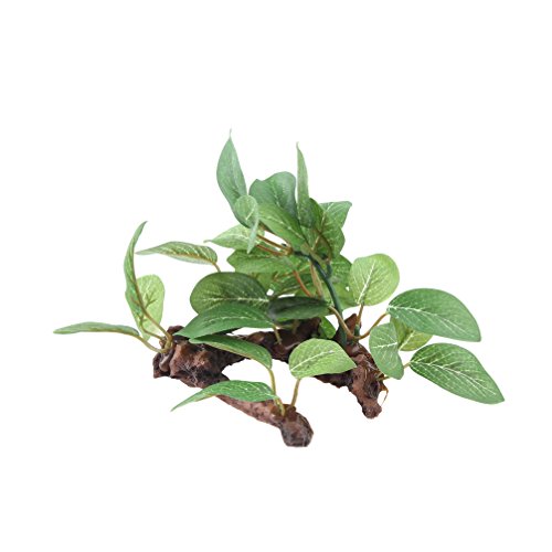 Emours Plastic Driftwood Aquarium Plant ,2- Pieces, Green