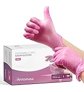Pink Vinyl Disposable Gloves Large 100 Pack - Latex Free, Powder Free Medical Exam Gloves - Surgi...