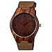 Zeiger Mens Wooden Bamboo Watch with Crazy Horse Leather Strap Quartz Analog Casual Vintage Watches Wood ( Wal Walnut)