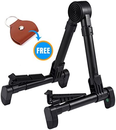 Guitar Stand,SIDECAR Portable A-Frame Guitar Stand Foldable Lightweight Universal String Instrument Stand Travel Guitar Stand for Home Studio&amp;On Stage- Free Bonus Pick Holder (Black)