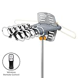 Best Choice Products® HDTV Rotor Remote Outdoor Amplified Antenna 360° UHF/VHF/FM HD TV 150 Miles