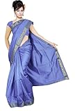 Indian Women's Traditional Art Silk Saree Sari Drape Top Veil fabric Lavender