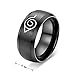 Godyce Anime Naruto Ring For Men Size 6-13 - 8Mm Wide Black Stainless Steel With Gifts Box