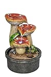 Frog on Mushroom Waterfall Fountain with LED lighting