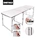 REDCAMP 6ft Aluminum Folding Table,3-Fold Adjustable Height Portable Table for Camping, Picnic, Outdoor, White, 71”x23.5”x27”thumb 4