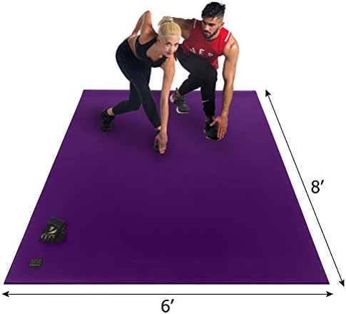 GXMMAT Extra Large Exercise Mat 6'x8'x7mm for Home Gym Flooring, Ultra Durable Cardio Workout Mats Non-Slip,Non-Toxic, Ideal for MMA, Plyo, Jump, All-Purpose Fitness