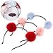 FRCOLOR 3 Pieces Pom Pom Ball Headband With Cat Ears - Cute Furry Red Pompom for Halloween, Christmas Party, Birthday, Cosplay
