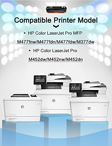 GREENSKY Compatible Toner Cartridge Replacement for HP 410A CF411A CF412A CF413A 410X CF410X for HP Color Laserjet Pro MFP M477fdw M477fnw M377dw M452dw Printer (4 Pack)