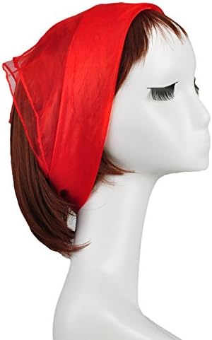 Womens Candy Color Red Lightweight Small Neckerchief Scarf Dance Perform Headscarf