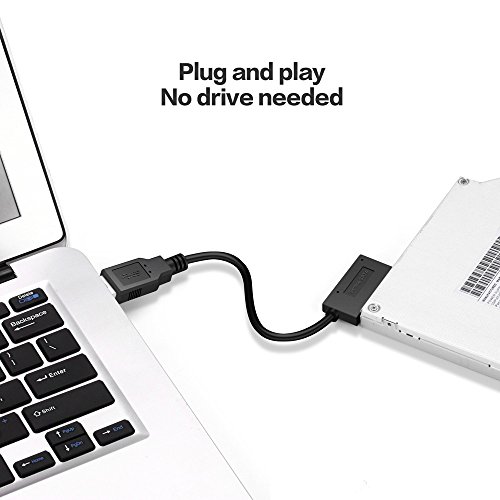 USB 3.0 to 7+6 13Pin Slimline SATA Laptop CD/DVD ROM Optical Drive Adapter Cable - Thumbnail 3