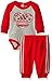adidas Baby Boys' Sport Bodysuit and Pant Set, Light Scarlet, 12 Months