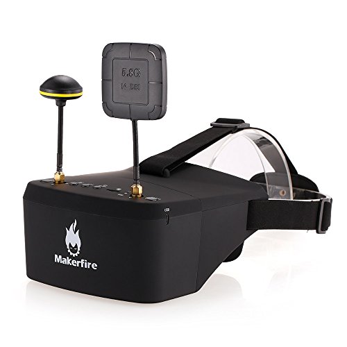 Click Here to See More Images Goolsky Makerfire EV800D 5.8G 40CH Dual Receiver Double Antenna FPV Goggles with DVR for QAV 250 220 210 Racing Quadcopter